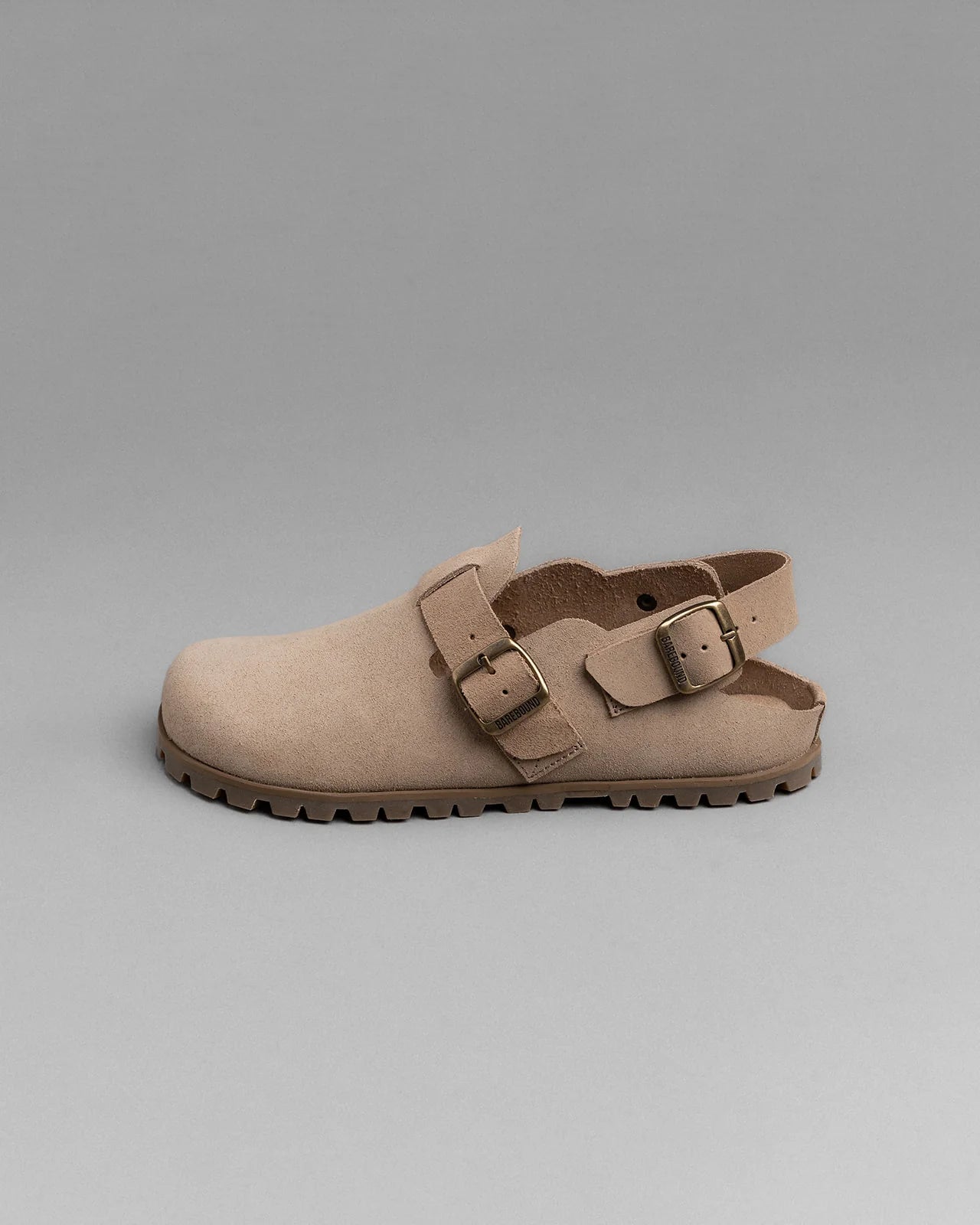 Ikaros Barebound de pell natural amb doble sivella, horma ampla i sola flexible zero drop.
