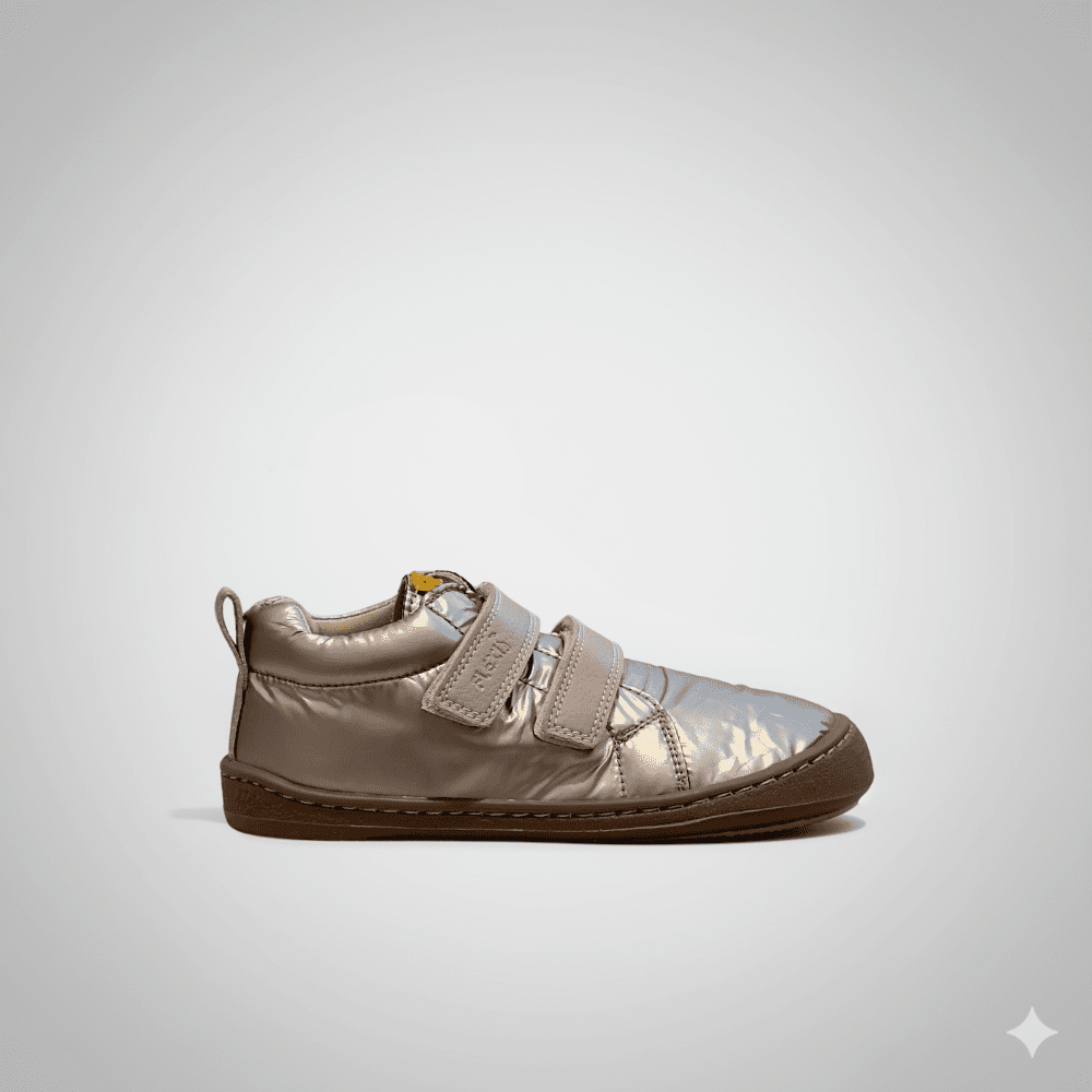 Flexinens 9010-R Rosa, bota barefoot infantil amb folre de merinilla, doble velcro i sola flexible per als dies freds.