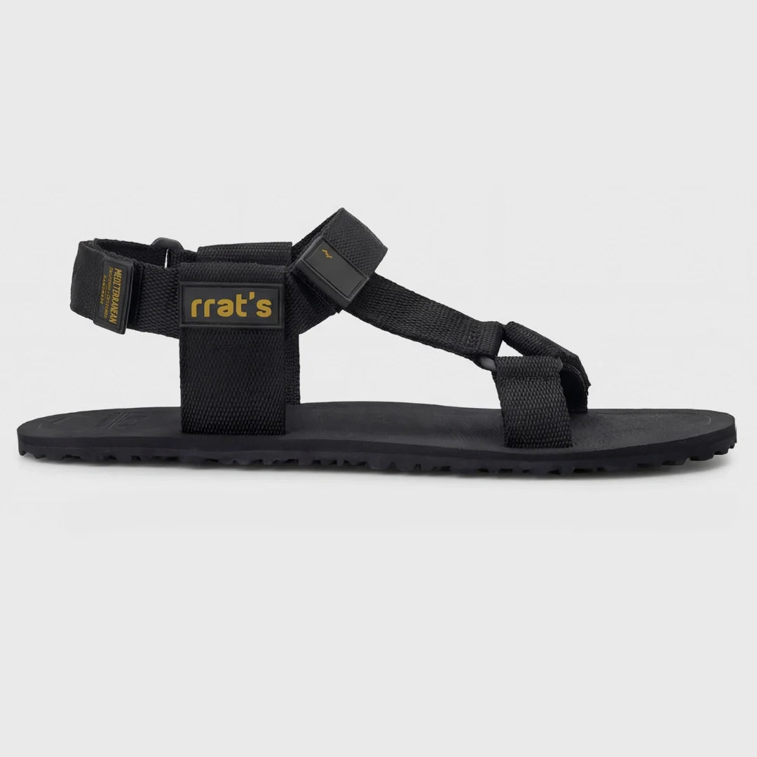 Sandàlies barefoot RRAT’s T-Minimal amb sola Vibram flexible i ajust regulable al peu. Vista lateral.
