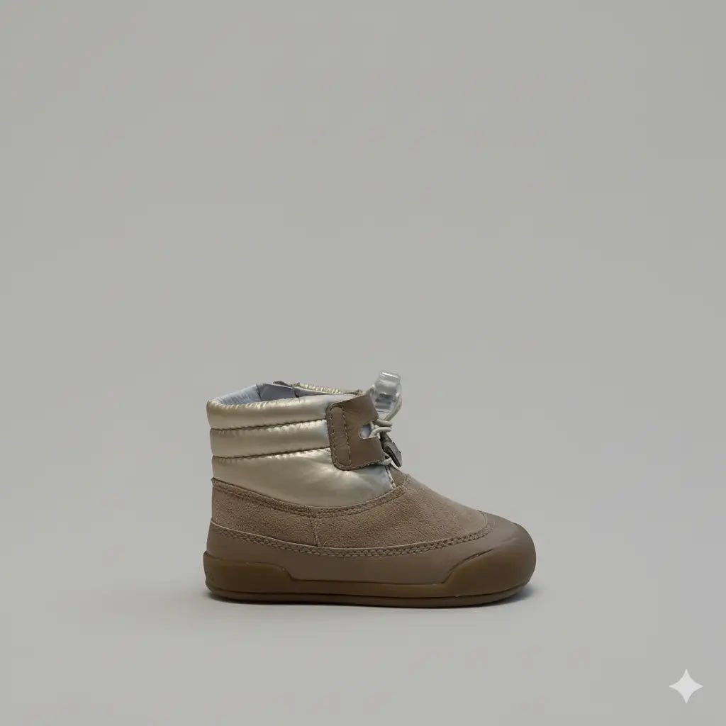 Botes barefoot Blanditos Berna infantils amb sola flexible zero drop, puntera ampla i tancament amb velcro per a primers passos.