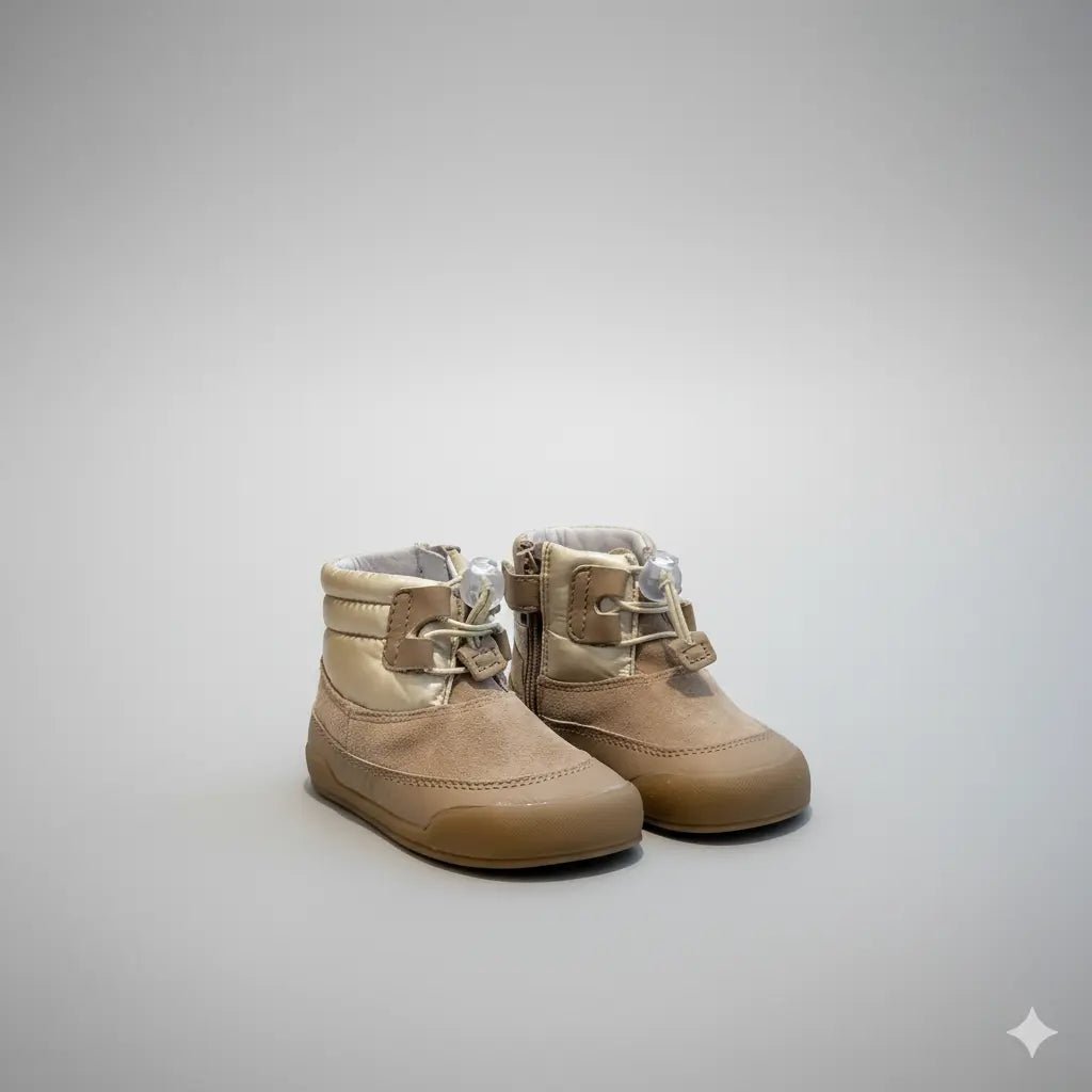 Botes barefoot infantils Blanditos Lion Arena amb velcro, cordons elàstics i sola flexible zero drop.