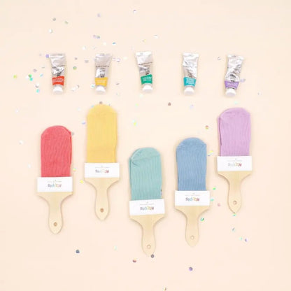 Attipas Rainbow Paint, mitjons antilliscants de bambú per a nadons i primers passos.